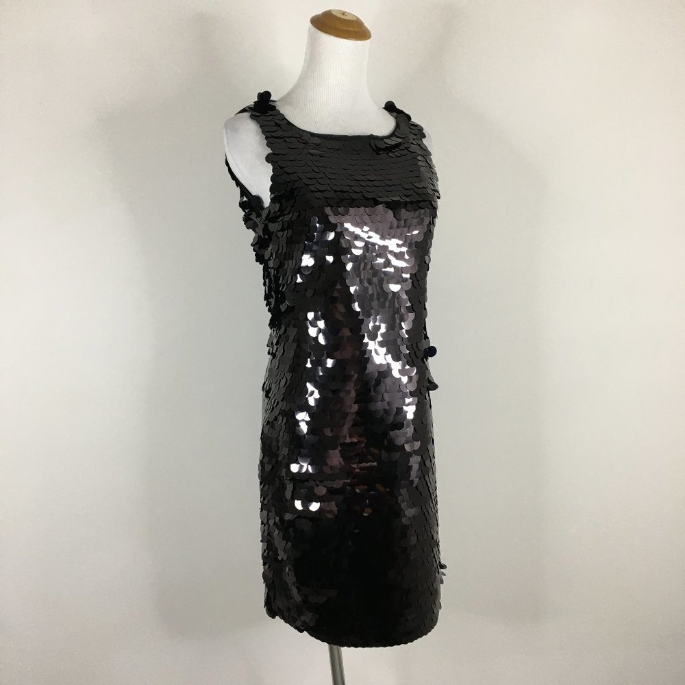 BANANA REPUBLIC Relaxed Fit Black Large Sequins Embellished Dress